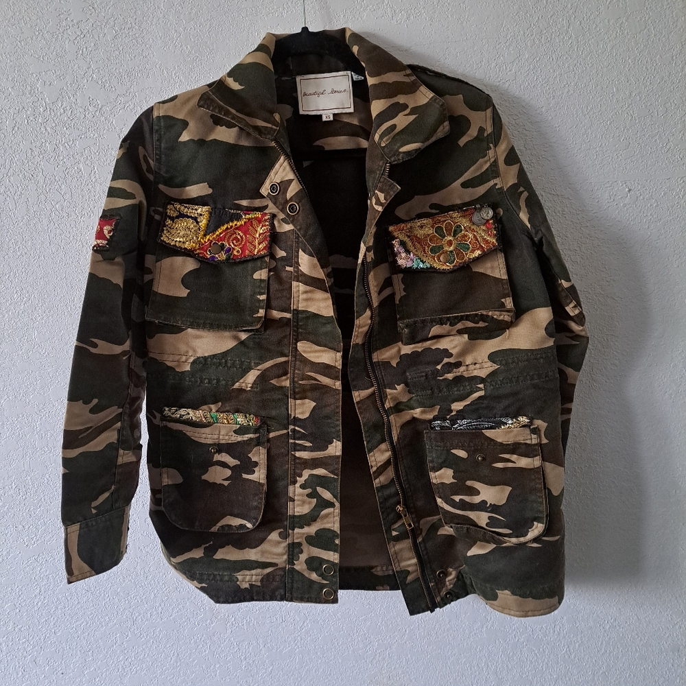 Beautiful Stories Embellished Camo Jacket - Picture 2 of 5